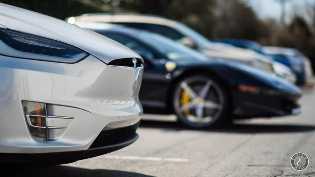 Silver Tesla Model X at Exclusive Detail (front)