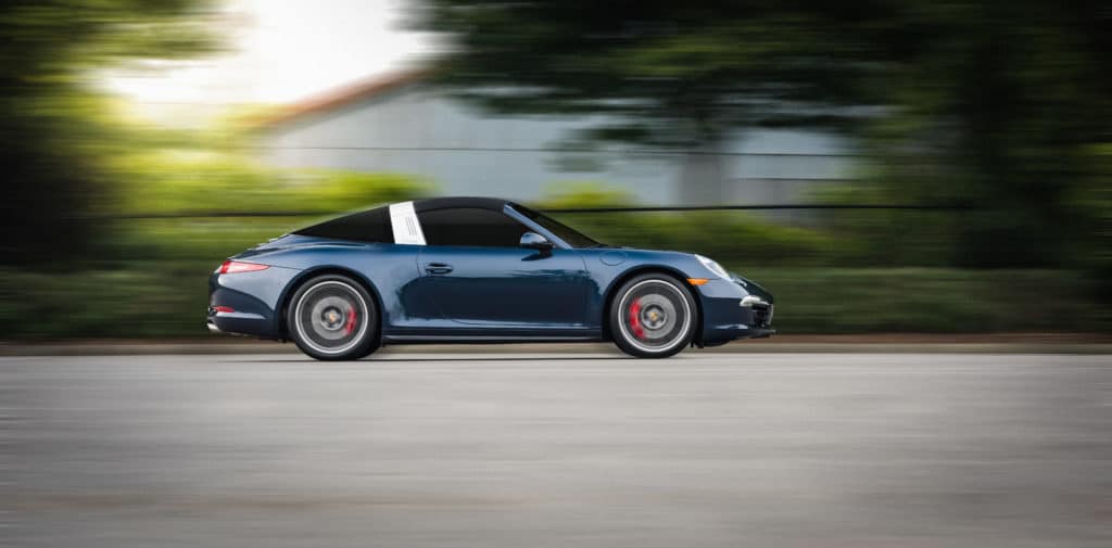 Porsche Targa with blurry background