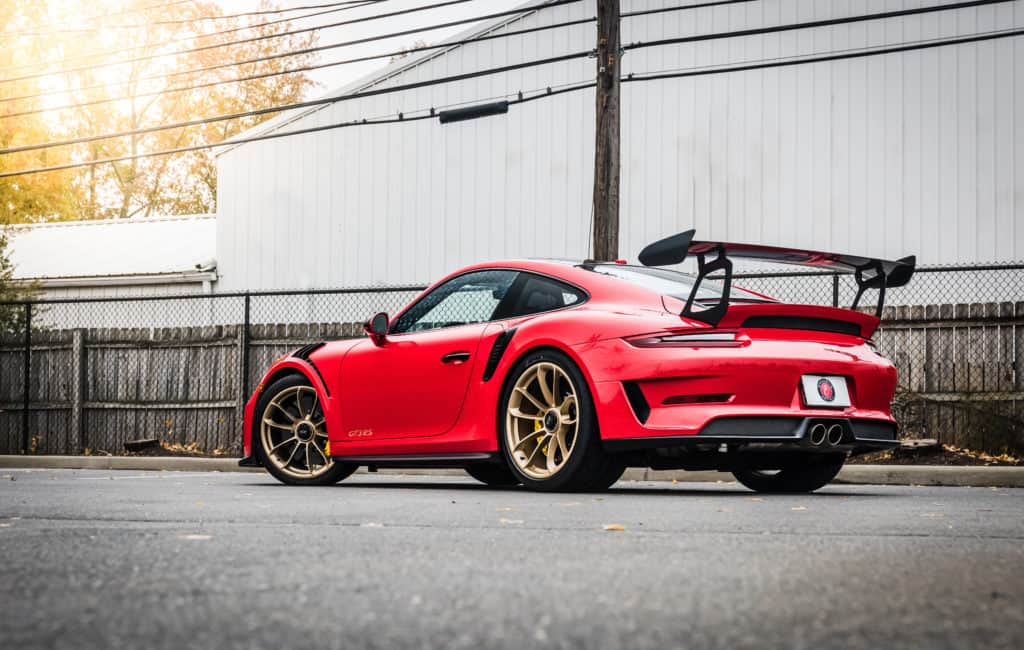 Red Porsche 911 GT3 paint protection film