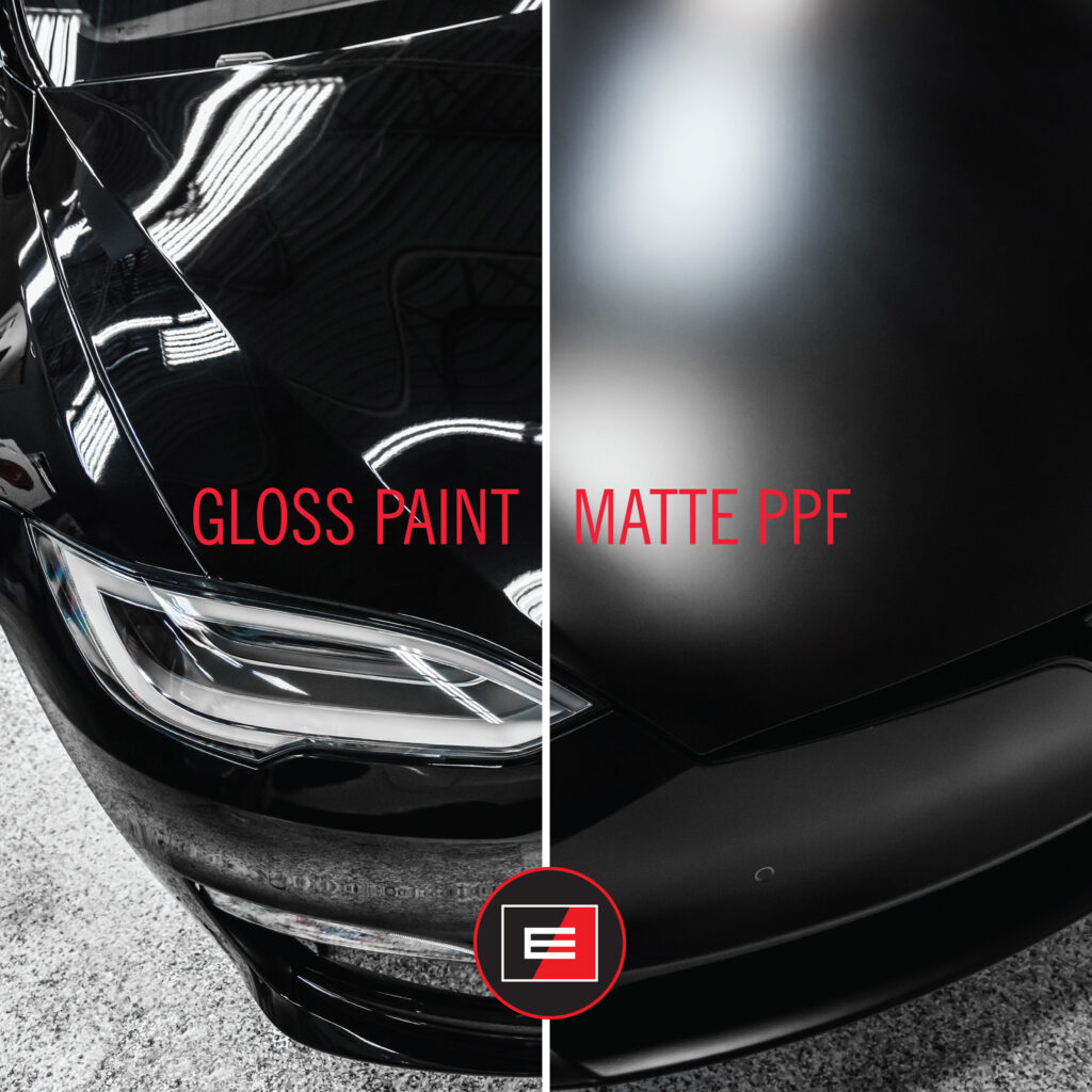 Gloss PPF and Matte PPF contrast